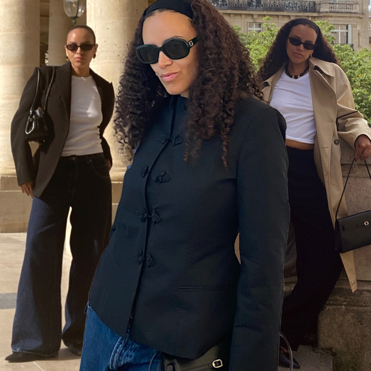 Paris-inspired Zara finds for spring 2026 shown in a collage of photos of a fashion editor in Paris 
