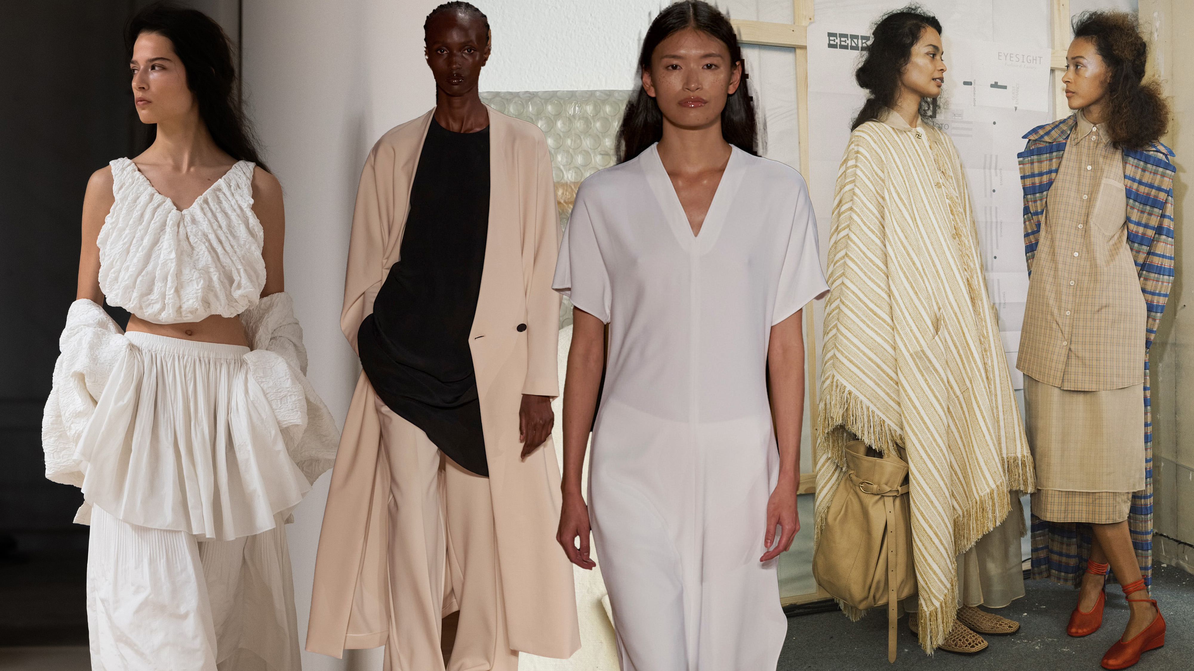 A collage of women wearing clothes from Eenk and Fforme.