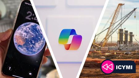 A compilation image of AI news stories, including Microsoft CoPilot and OpenAI Stargate