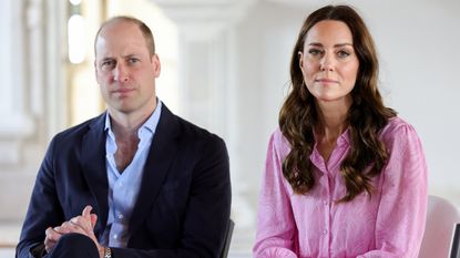 Prince William, Duke of Cambridge and Catherine, Duchess of Cambridge during a visit to Daystar Evangelical Church on March 26, 2022 in Great Abaco, Bahamas.