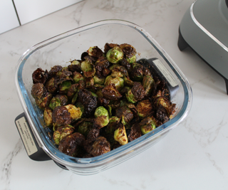 Crispy sprouts in the Ninja Crispi glass bowl