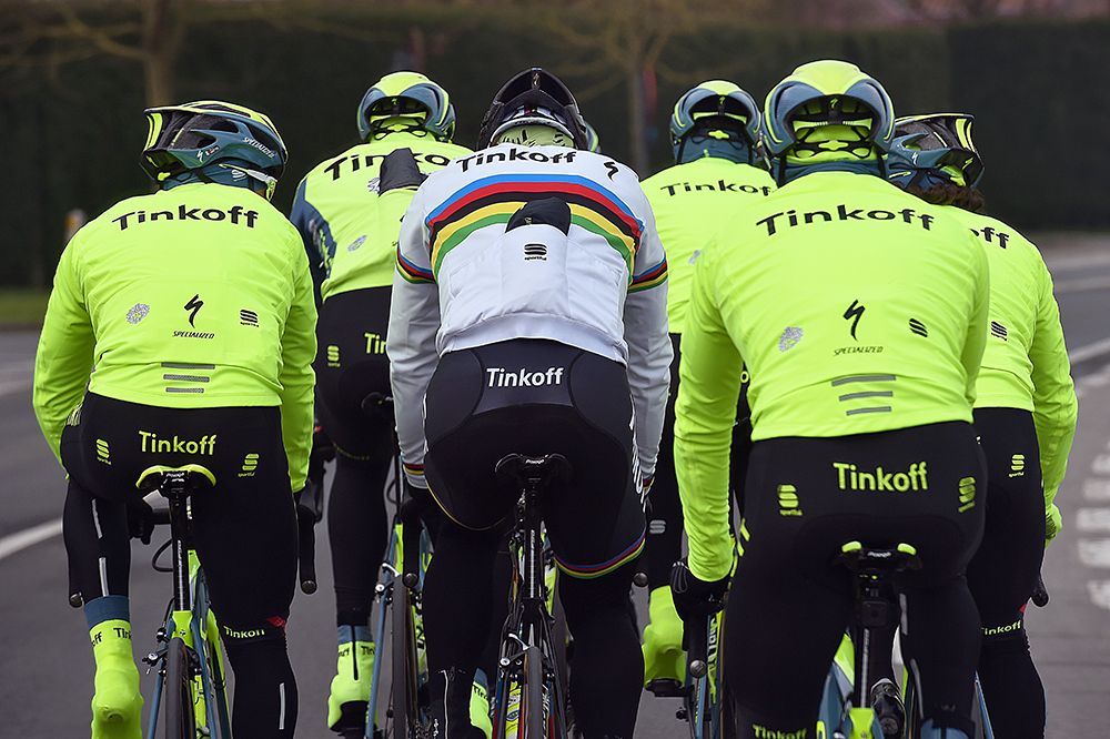 Peter Sagan and his Tinkoff teammates train in Belgium