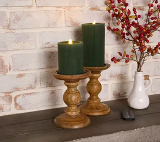 Martha Stewart Set of 2 Micro Ribbed Flameless Candles