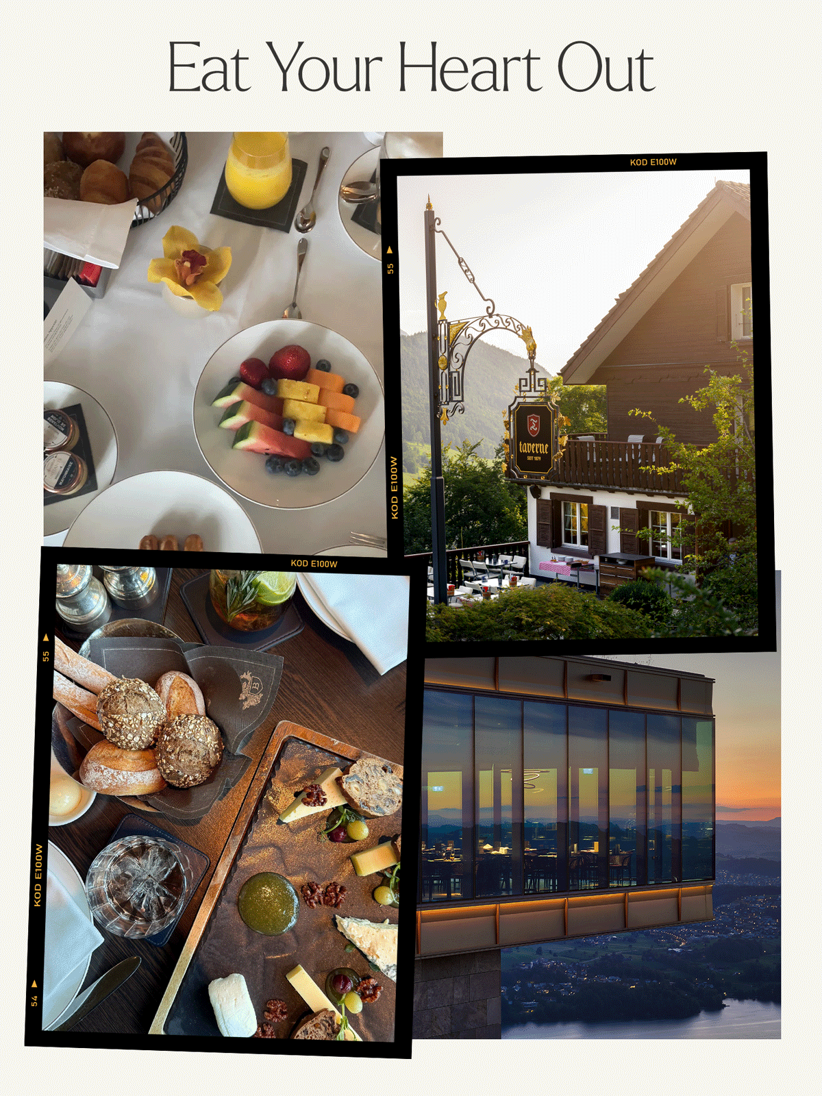 a collage of images at the Burgenstock Resort