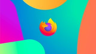 Firefox-logo op een kleurrijke achtergrond