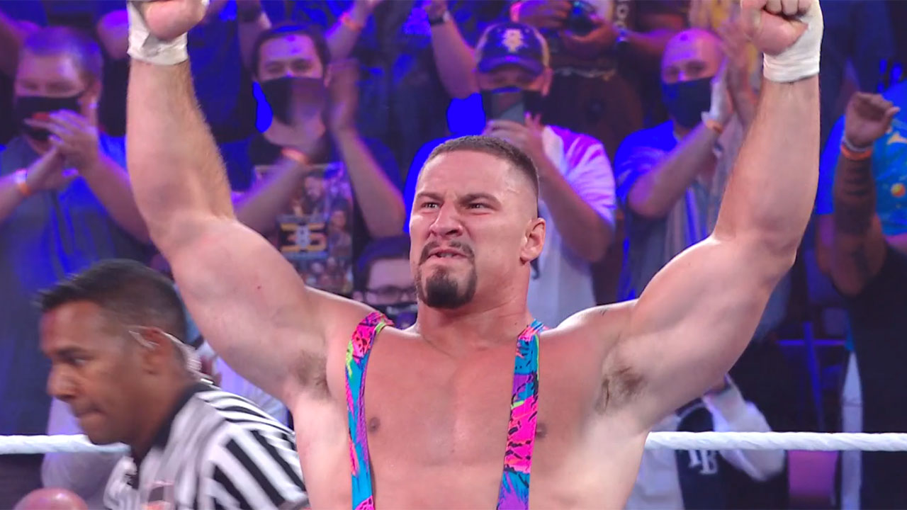 Braun Breaker celebrates his victory over NXT.