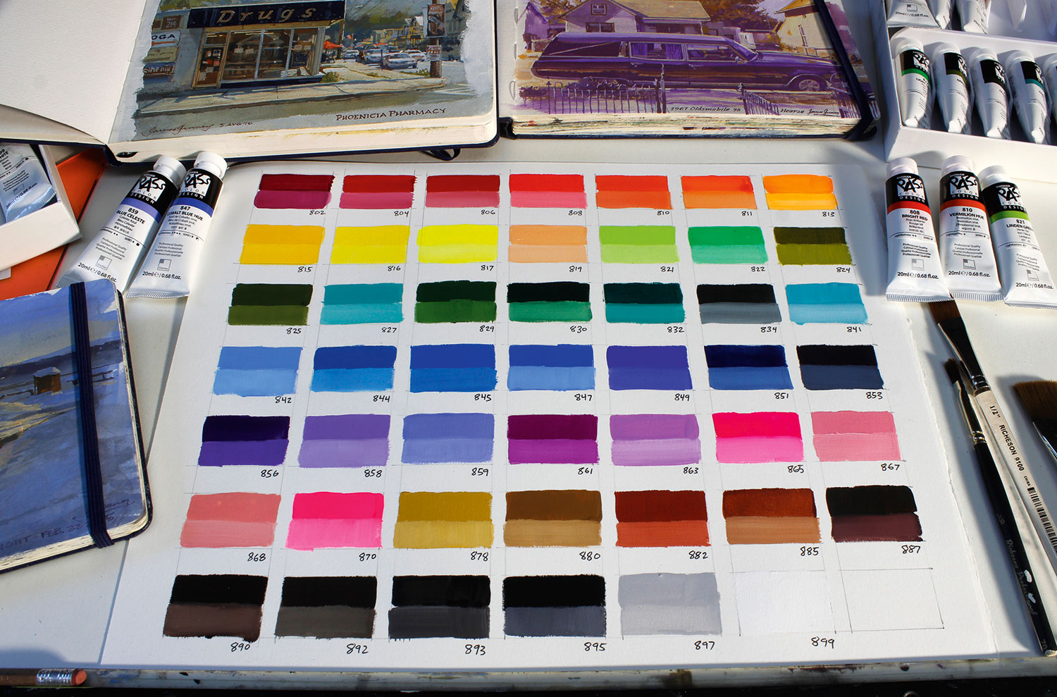Review & demo - Shinhan PASS Color hybrid gouache/watercolor paints 