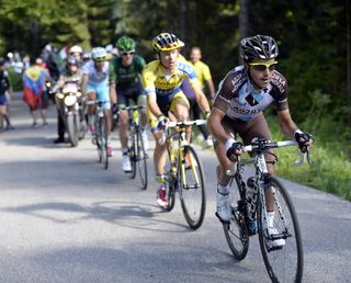 Domenico Pozzovivo climbs the Zoncolan on stage twenty of the 2014 Giro d'Italia