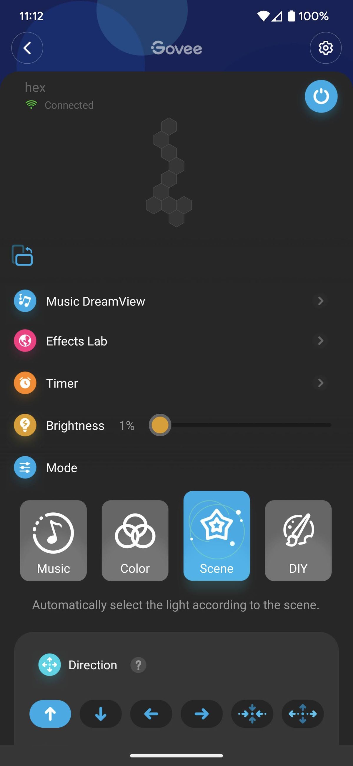 Govee Glide Hexa Lights app screenshot