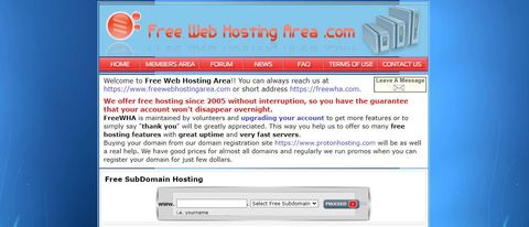 Free Web Hosting Area Review Hero