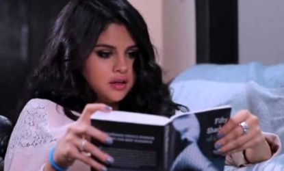 Selena Gomez plays a young woman rendered mute by the lust she feels for a totally unappealing painter in a "Funny or Die" "50 Shades of Grey" parody.