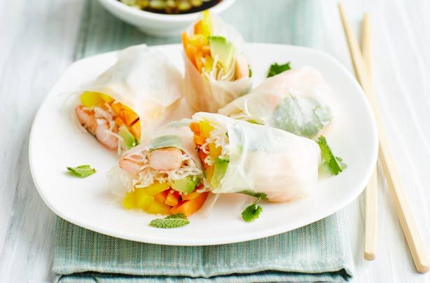 Prawn rice paper deals rolls