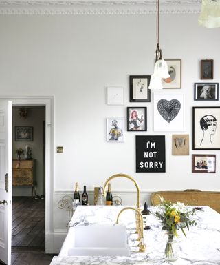Expert gallery wall tips, art wall in a kitchen