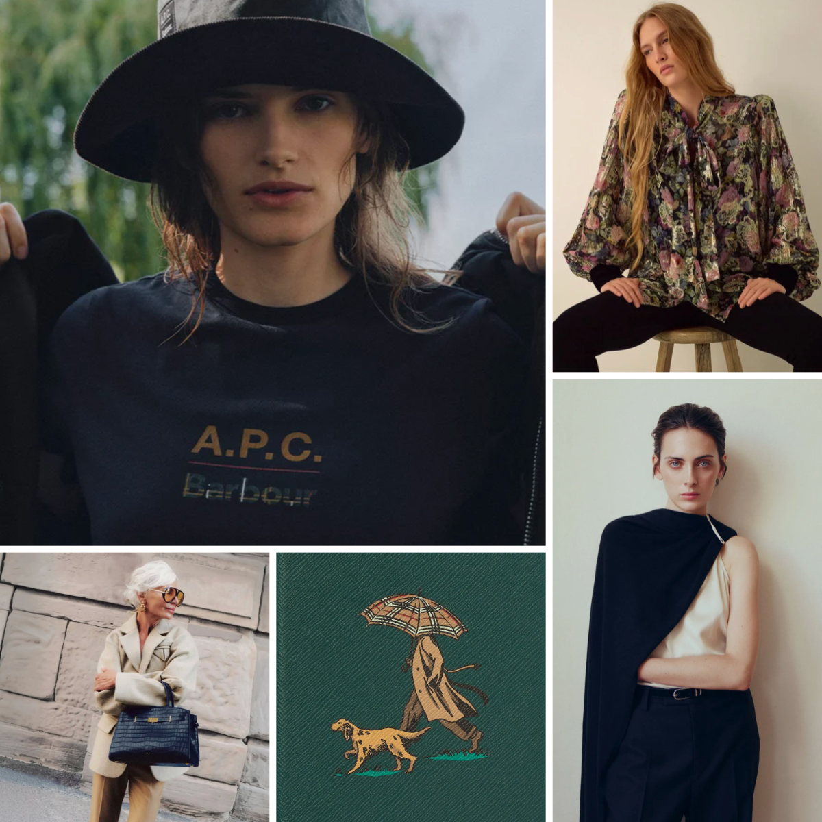 collage of October fashion collaborations