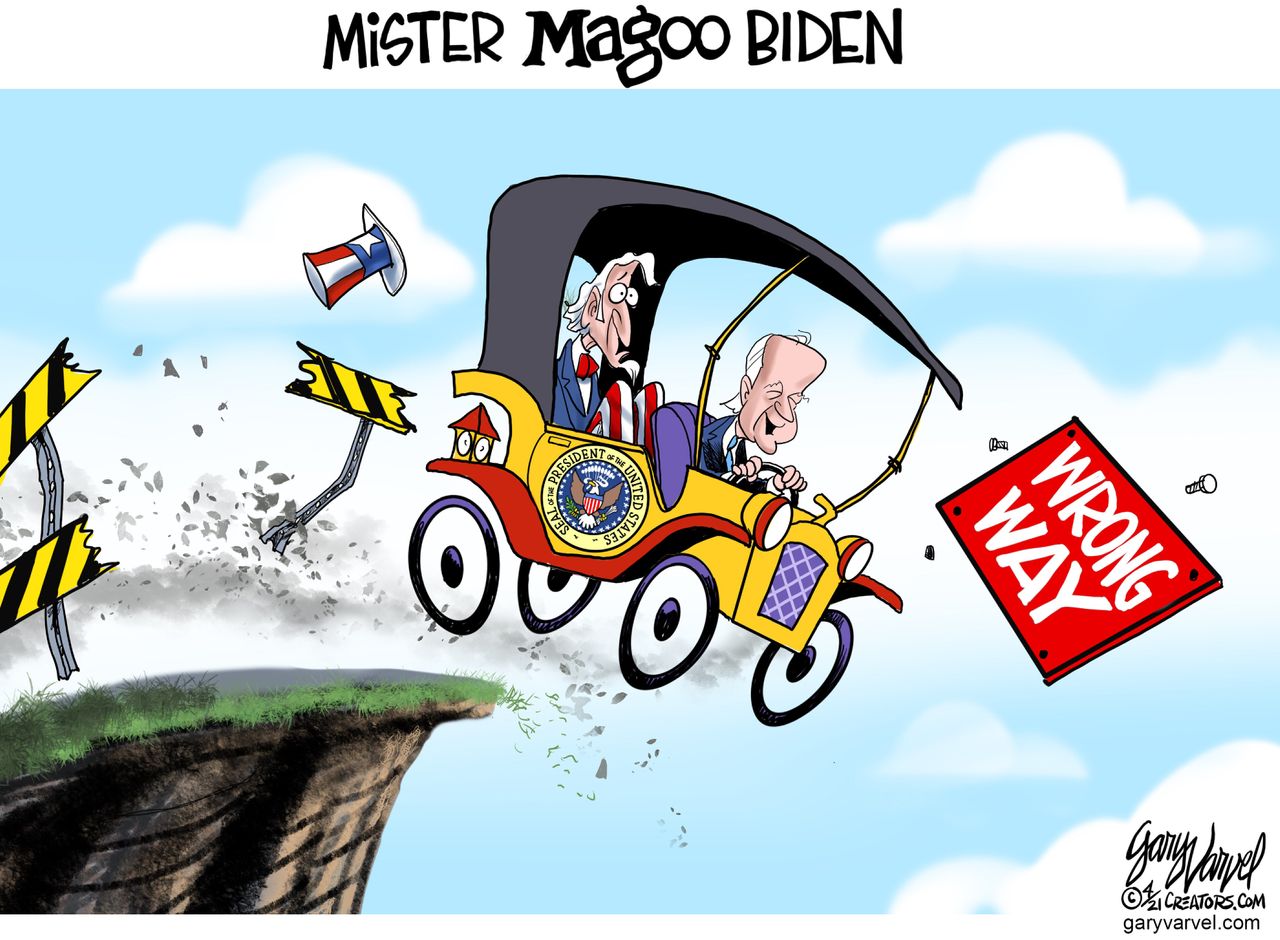 Political Cartoon U.S. biden mr magoo