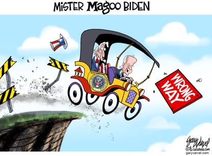 Political Cartoon U.S. biden mr magoo