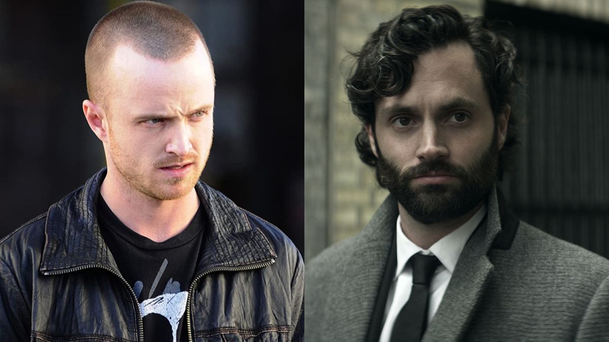 Aaron Paul in Breaking Bad and Penn Badgley in You