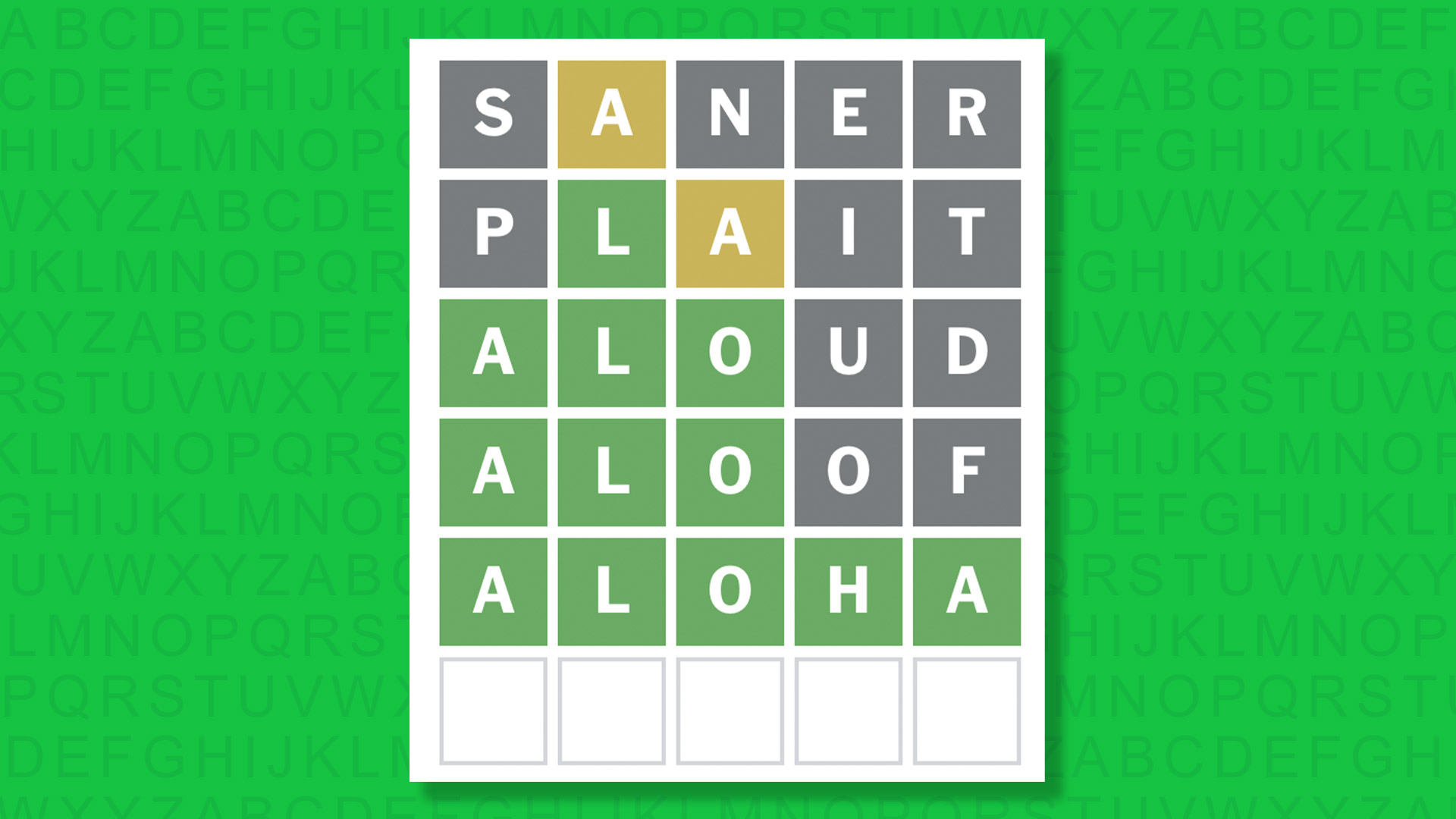 NYT Wordle answer for game 1862 on a green background