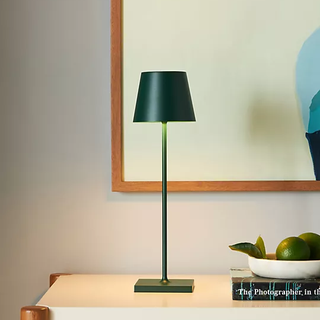 dark green portable table lamp