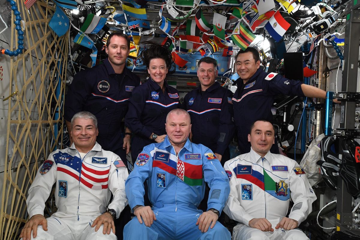 Astronauts on board the International Space Station celebrate the olympics