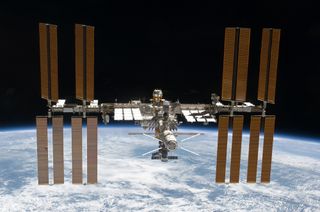 Space shuttle Discovery's crew took this image of the International Space Station (ISS) after departing to return to Earth on March 9, 2011. During their STS-133 mission, Discovery's crew added components including the Leonardo Multi Purpose Logistics Mod