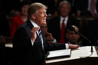 President Trump speaks to a joint session of Congress in Washington, D.C.