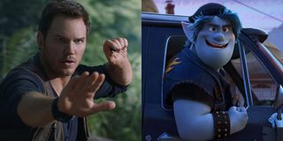 Chris Pratt in Onward and In Jurassic World