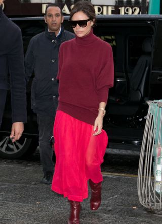 Victoria Beckham wearing her own collection