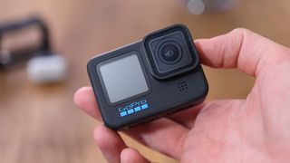 A photo of the GoPro Hero 10 Black, one of the best cameras for YouTube