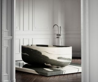 panda marble freestanding bath