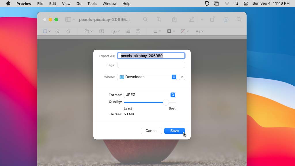 How to resize and convert images on macOS using Preview