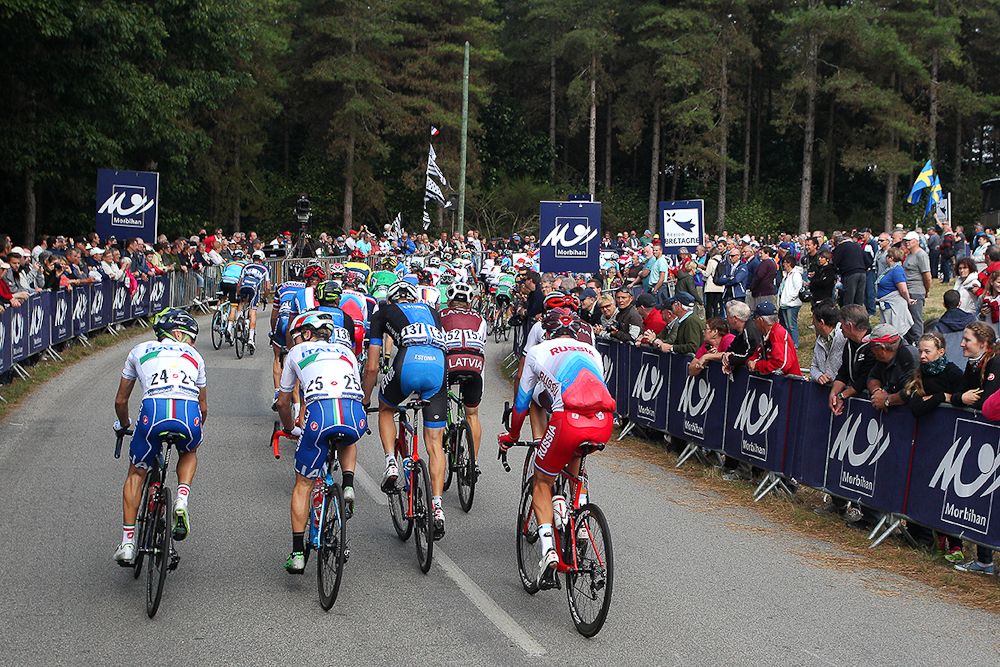 The peloton in action during the European championships
