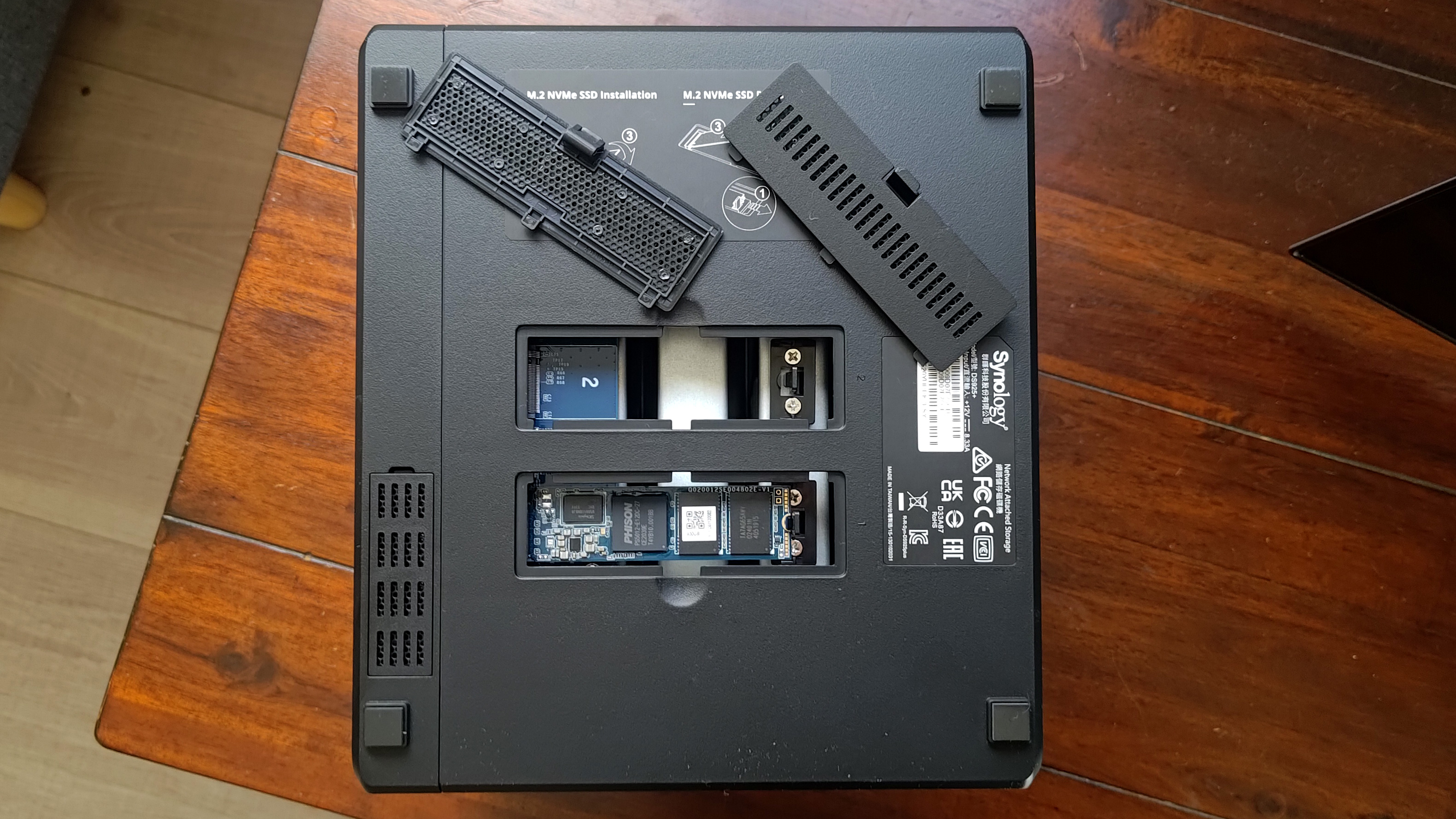 Synology DiskStation DS925+ SSD drive covers removed