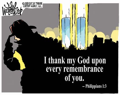 Editorial Cartoon U.S. September 11 first responders