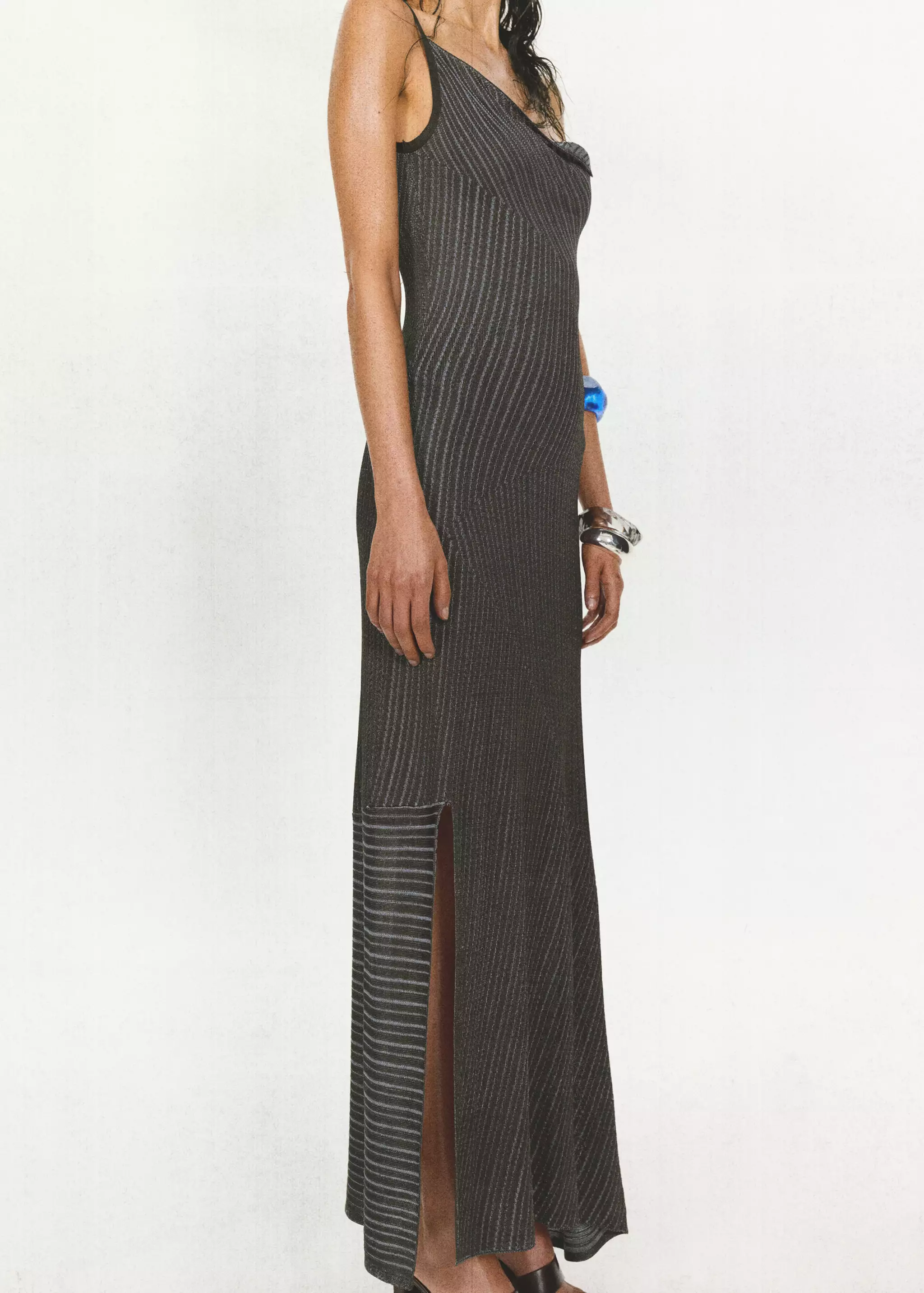 Asymmetrical Striped Knit Dress - Women | Mango USA