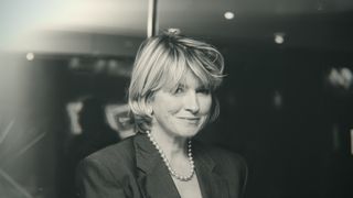 A black and white photo of Martha Stewart shared for promotion of Netflix's "Martha"