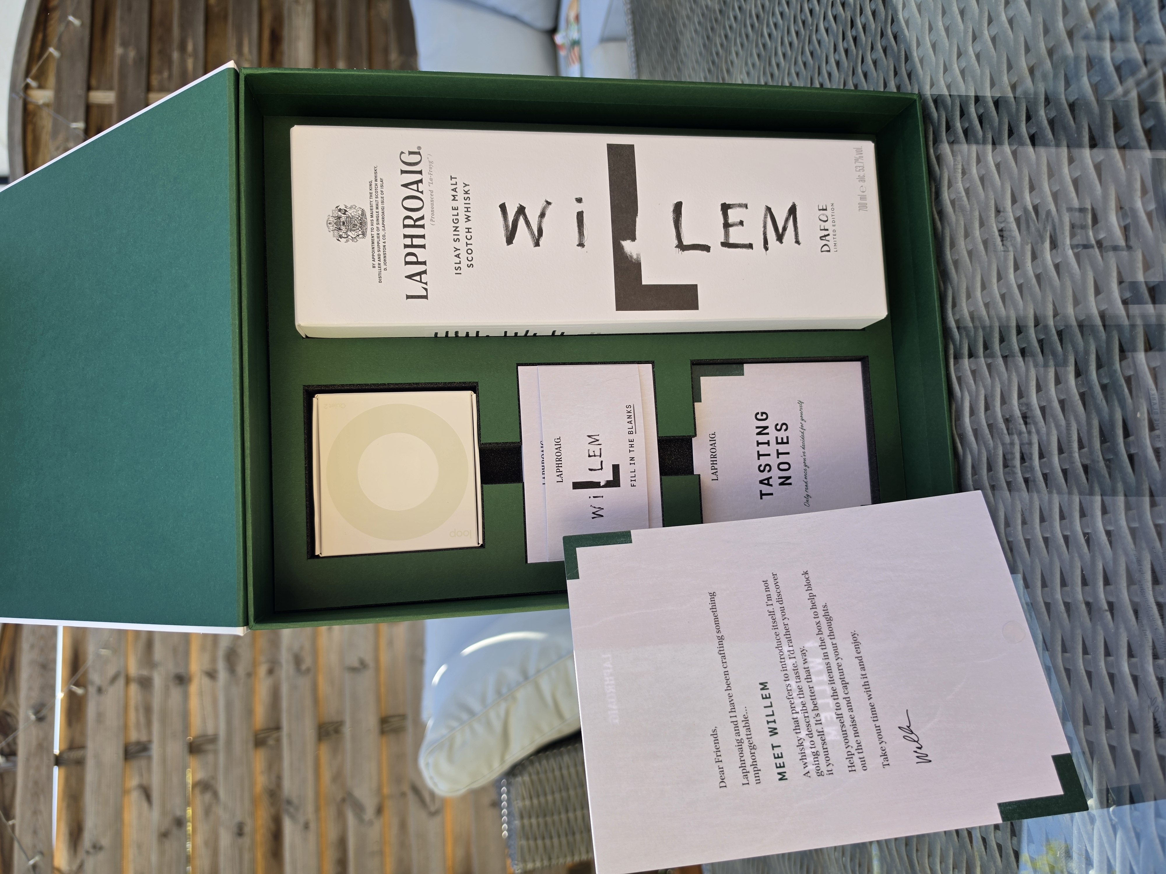 A limited edition bottle of whisky. 