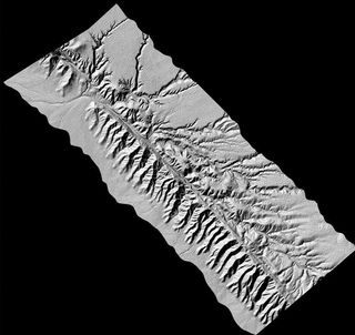 LIDAR image created by the B4 Project shows the Dragon's Back region of the San Andreas Fault. Image courtesy of Michael Bevis, Ohio State University
