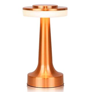 Leroxo Portable Metal Desk Lamp,3 Color Touch Sensor Control Cordless LED Table Lamp,3-Levels Brightness Rechargeable Bedside Lamp,Night Light For Kids Nursery,Dining Room Lamp (Rose Gold)
