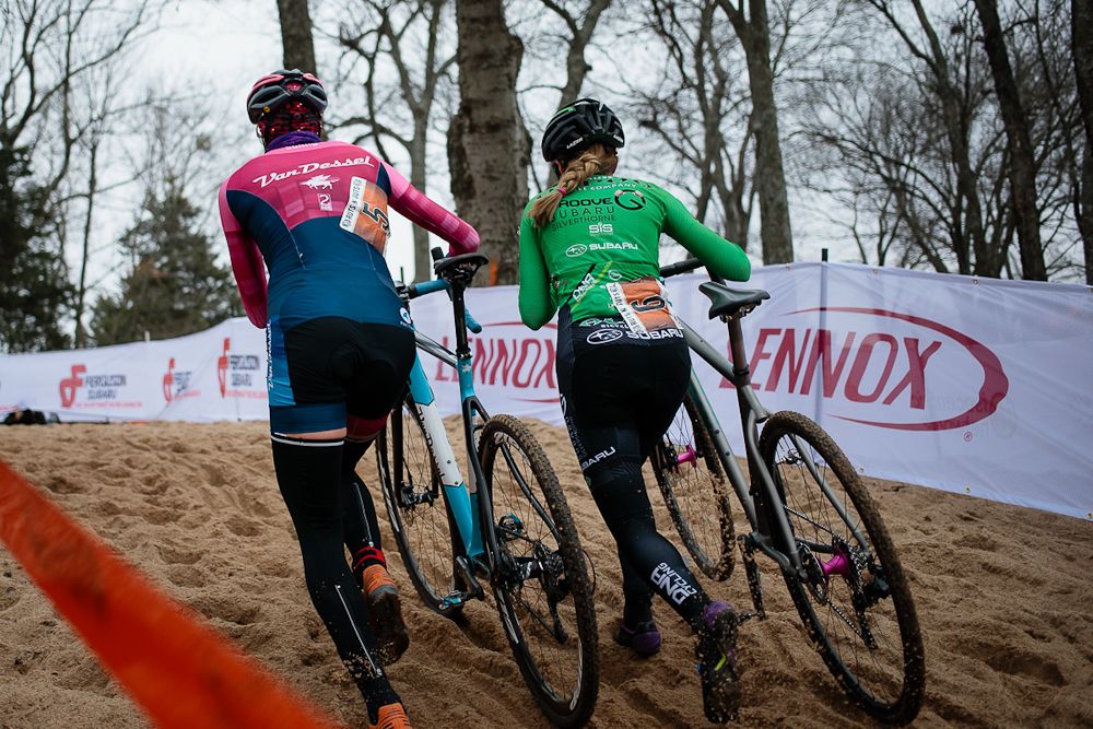 Sunny Gilbert and Katie Clouse on the run-up at Ruts 'n' Guts