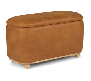 oval leather small entryway bench