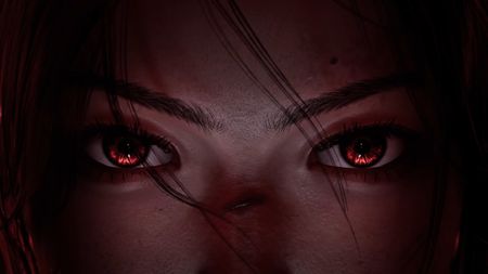 Wuchang: Fallen Feathers close up shot of red eyes