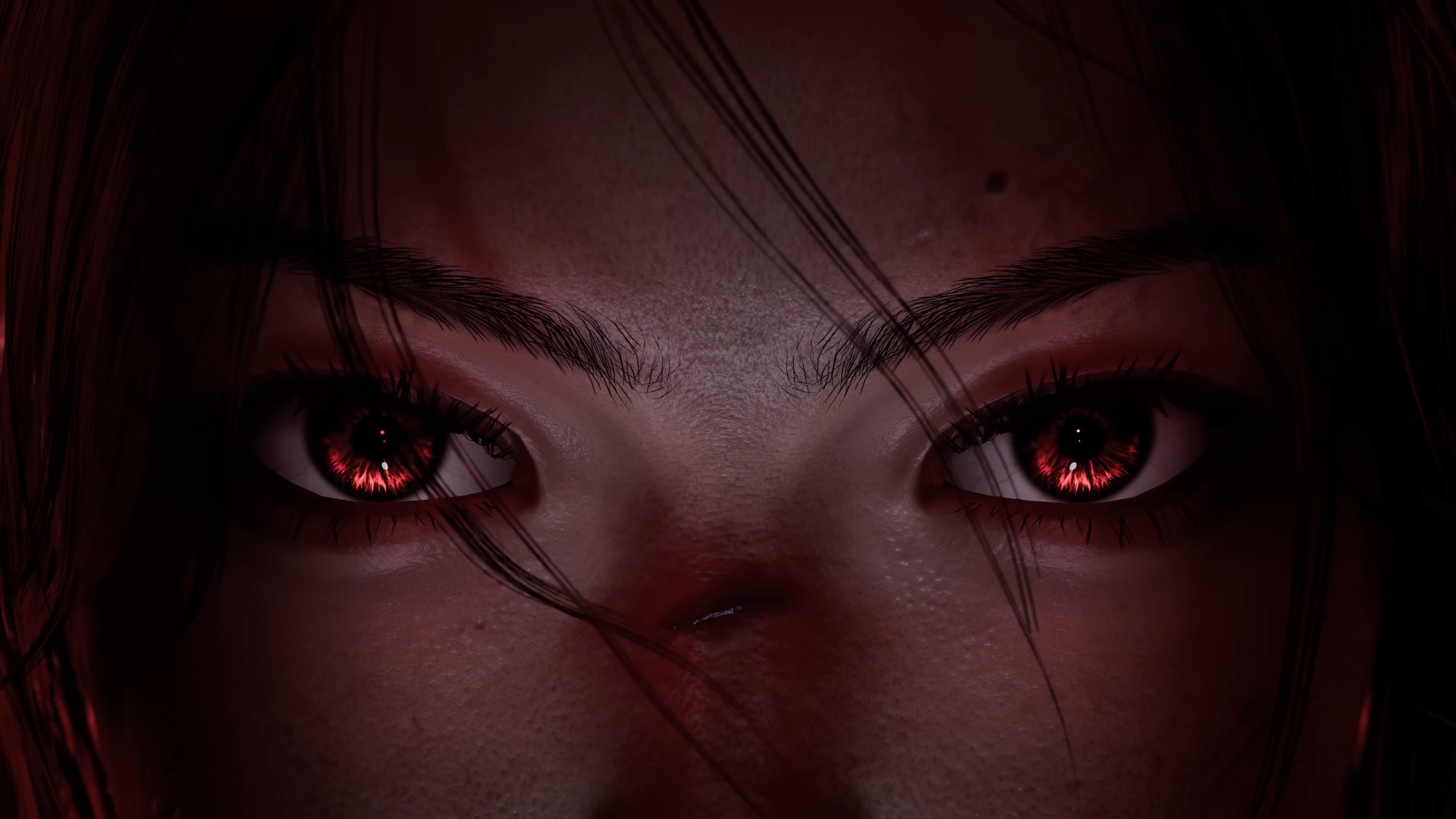 Wuchang: Fallen Feathers close up shot of red eyes