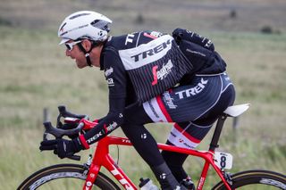 Frank Schleck (Trek-Segafredo) rides with a musette