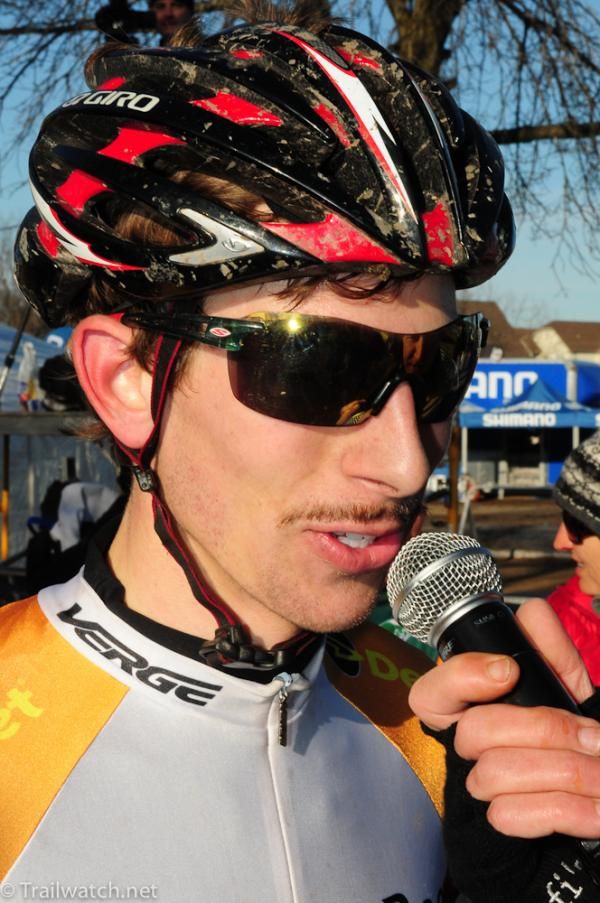 Kerry Werner (Lees-McRae) being interviewed by Richard Fries after the race.