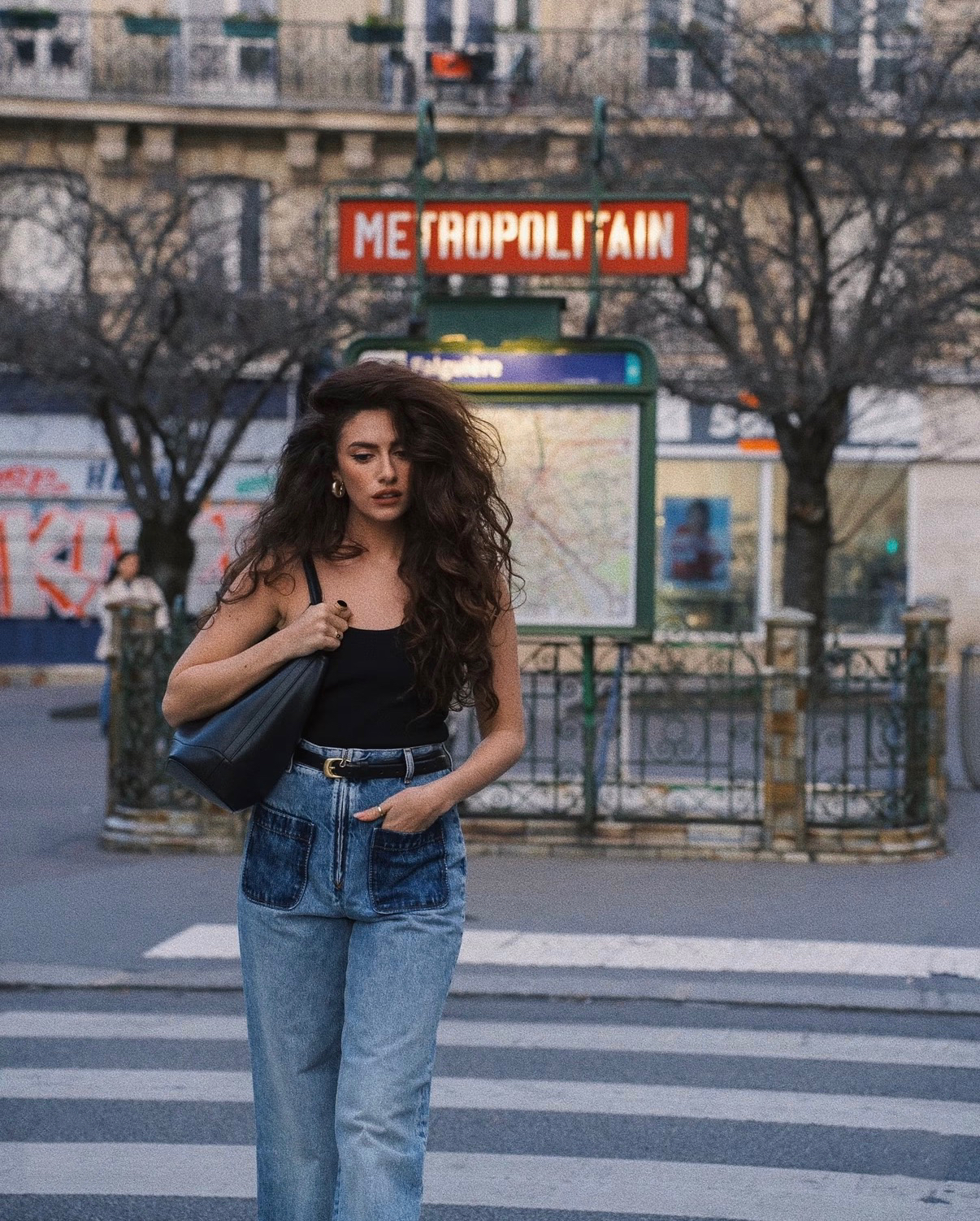 L&amp;eacute;anne Ansar wore jeans for Marie Claire's french girl denim trends story 2026