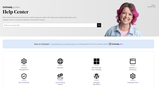screenshot of godaddy website builder support page