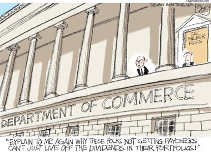 Political Cartoon U.S. Trump Shutdown Wilbur Ross Federal Workers