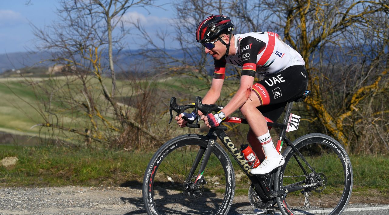 Tadej Pogacar at the 2022 Strade Bianche