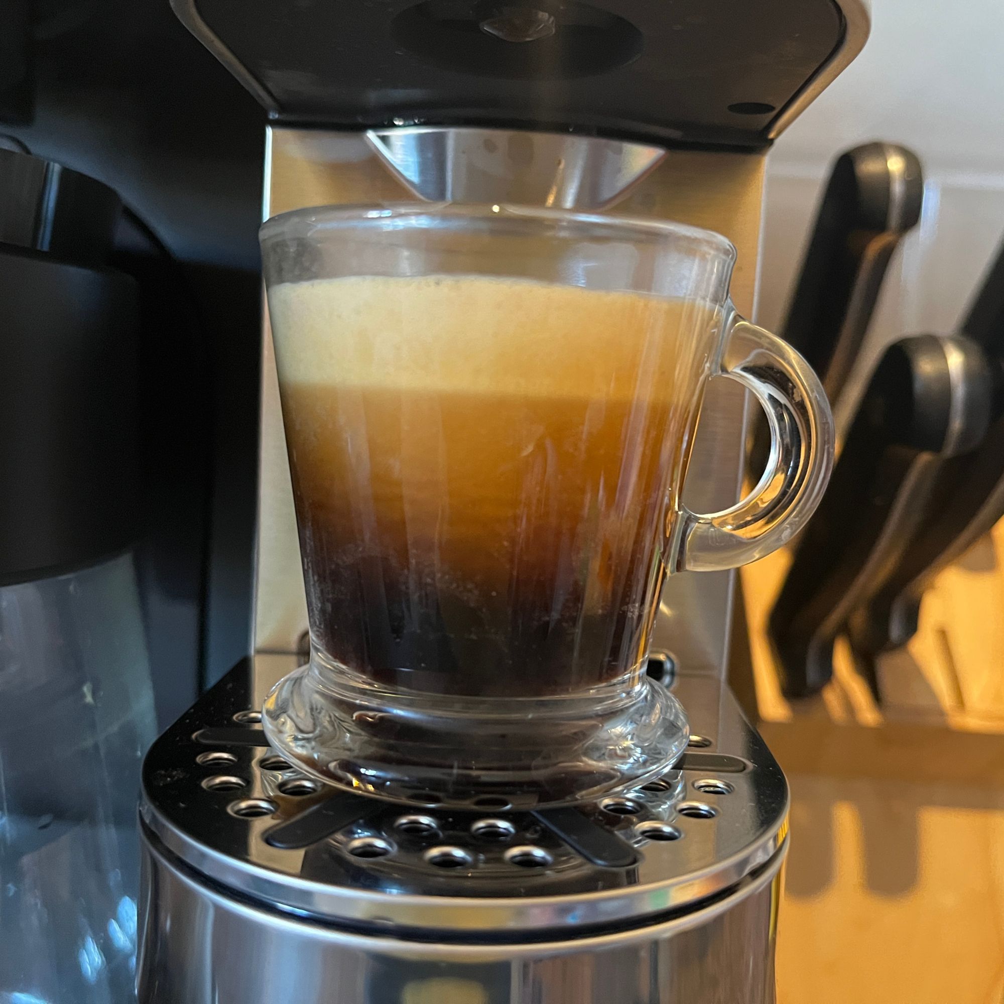 Espresso made in the Ninja Prestige DualBrew System settling